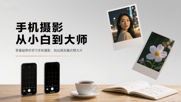手机摄影从小白到大师,零基础带你学习手机摄影,拍出朋友圈点赞大片|淘骐网赚资源库