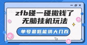 zfb碰一碰撒钱了,无脑挂G玩法,单号最低能搞大几张【揭秘】|淘骐网赚资源库