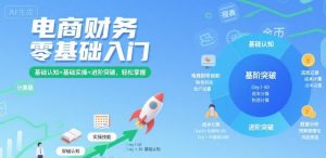 电商财务零基础入门,基础认知+基础实操+进阶突破,轻松掌握|淘骐网赚资源库