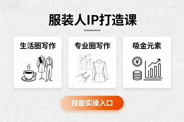 服装人IP打造课,文案创富+生活圈写作+专业圈写作+服装人专属+吸金元素+技能实操|淘骐网赚资源库