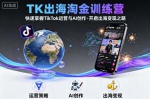 TK出海淘金训练营，助你快速掌握TikTok运营与AI创作，开启出海变现之路|淘骐网赚资源库