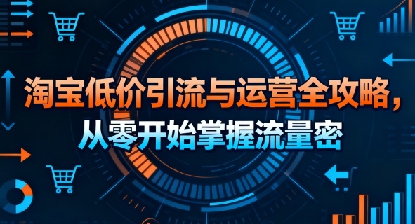 淘宝低价引流与运营全攻略，从零开始掌握流量密码|淘骐网赚资源库