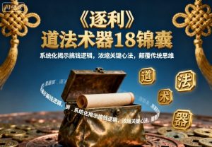 《逐利》道法术器18锦囊,系统化揭示搞钱逻辑,浓缩关键心法,颠覆传统思维|淘骐网赚资源库