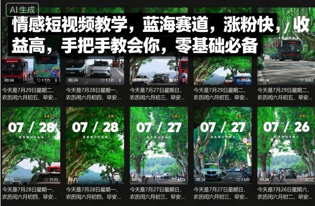 情感短视频教学,蓝海赛道,涨粉快,收益高,手把手教会你,零基础必备|淘骐网赚资源库