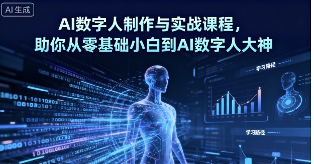 AI数字人制作与实战课程,助你从零基础小白到AI数字人大神|淘骐网赚资源库