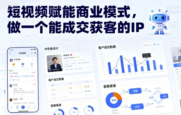 短视频赋能商业模式，做一个能成交获客的IP|淘骐网赚资源库