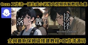 coze工作流一键生成小说推文视频搭建拆解教程,无需剪辑,无需拍摄写文案智能体拆解|淘骐网赚资源库