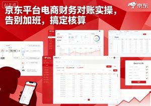 京东平台电商财务对账实操，告别加班，搞定核算|淘骐网赚资源库