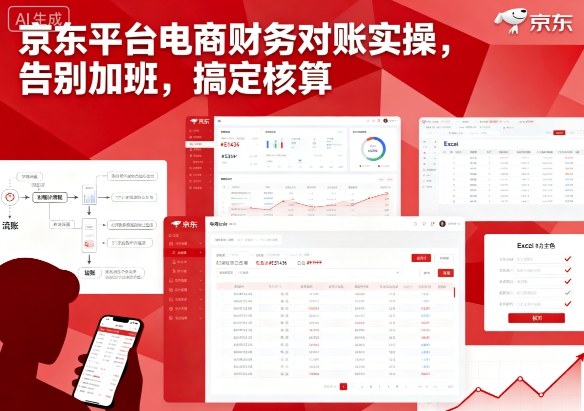京东平台电商财务对账实操,告别加班,搞定核算|淘骐网赚资源库