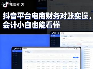 抖音平台电商财务对账实操，会计小白也能看懂的|淘骐网赚资源库