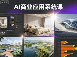 AI商业应用系统课,室内-软装-建筑-景观,智能设计+效果图+动画画实战|淘骐网赚资源库