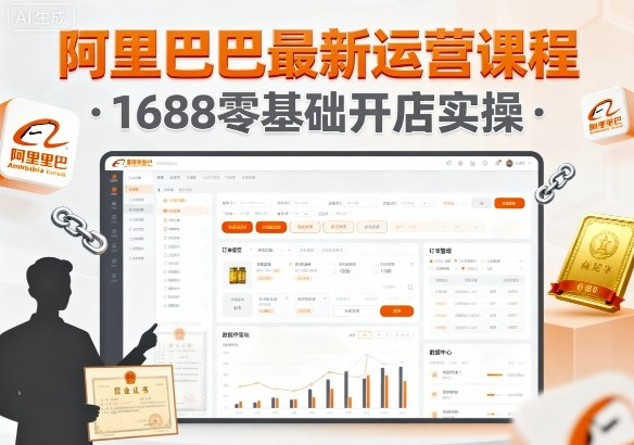 阿里巴巴最新运营课程,1688零基础开店实操|淘骐网赚资源库