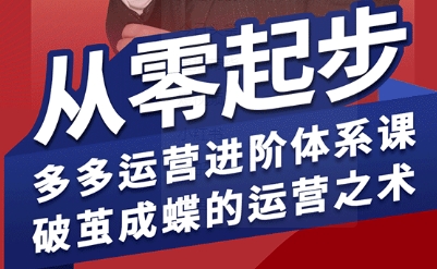 拼多多运营进阶系统课,从零起步,多多运营进阶体系课,破茧成蝶的运营之术(更新9月)|淘骐网赚资源库