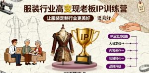 服装行业高变现老板IP训练营,让服装定制行业更美好|淘骐网赚资源库