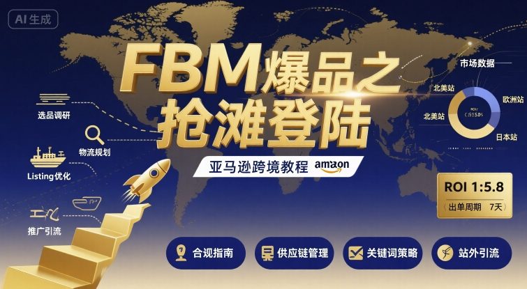 FBM爆品之抢滩登陆-亚马逊跨境教程|淘骐网赚资源库