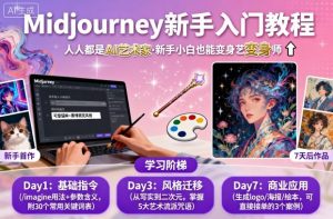 midjourney新手入门教程:人人都是AI艺术家,新手小白也能变身艺术大师|淘骐网赚资源库