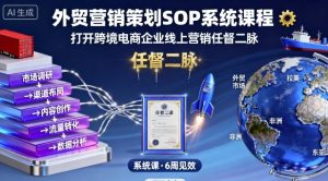 外贸营销策划SOP系统课程，打开跨境电商企业线上营销任督二脉|淘骐网赚资源库