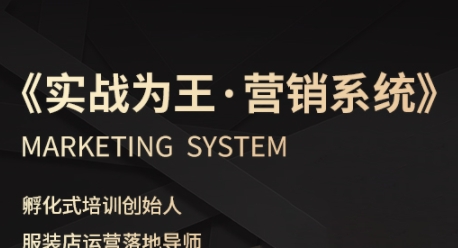 服装老板必修课《实战为王-营销系统》实现业绩被动式增长|淘骐网赚资源库