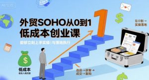 外贸SOHO从0到1低成本创业课,能够立刻上手实操与落地执行|淘骐网赚资源库