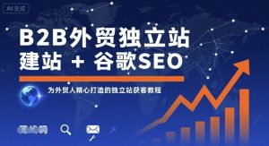 B2B外贸独立站建站+谷歌SEO,为外贸人精心打造的独立站获客教程|淘骐网赚资源库