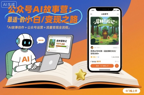 公众号ai故事营,最适合小白的自媒体变现之路|淘骐网赚资源库