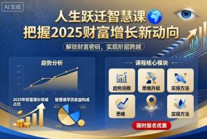 人生跃迁智慧课，把据2025财富增长新动向|淘骐网赚资源库
