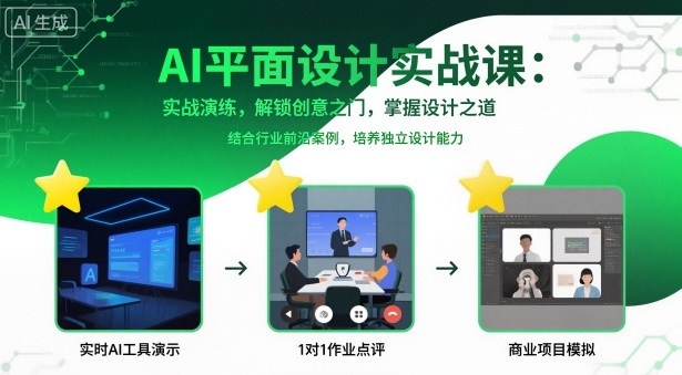 AI平面设计实战课,实战演练,解锁创意之门,掌握设计之道|淘骐网赚资源库