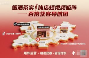 烟酒茶实体店短视频矩阵百倍获客导航图|淘骐网赚资源库