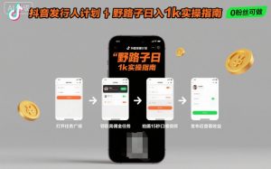 抖音发行人计划全新野路子玩法，随时随地，只要有手机，就能操作，日入1k+【揭秘】|淘骐网赚资源库