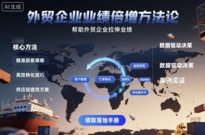 外贸企业业绩倍增方法论,帮助外贸企业拉伸业绩|淘骐网赚资源库
