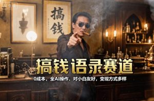 搞钱语录赛道，0成本，全AI操作，对小白友好，变现方式多样|淘骐网赚资源库