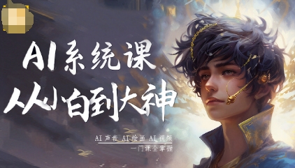 AI系统课程,从小白到大神系统学AI,AI声音-AI绘画-AI视频一门课全掌握|淘骐网赚资源库