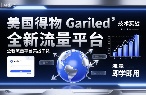 美国得物Gariled技术实战,全新流量平台实战干货,即学即用|淘骐网赚资源库