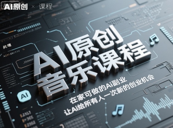 AI原创音乐课程,在家可做的Ai副业,让Ai给所有人一次新的创业机会|淘骐网赚资源库