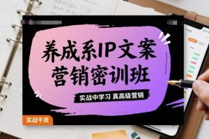 养成系IP文案营销密训班,实战中学习真高级营销|淘骐网赚资源库