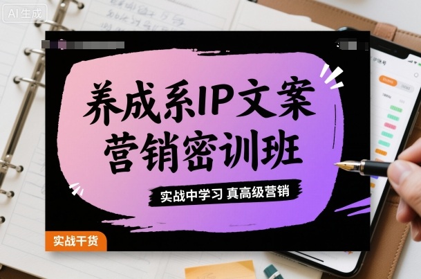 养成系IP文案营销密训班,实战中学习真高级营销|淘骐网赚资源库
