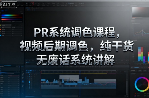 PR系统调色课程,视频后期调色,纯干货无废话系统讲解|淘骐网赚资源库