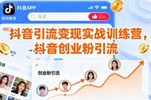 抖音引流变现实战训练营,抖音创业粉引流|淘骐网赚资源库