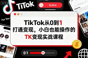 TikTok从0到1打通变现,小白也能操作的TK变现实战课程|淘骐网赚资源库