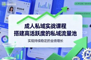 成人私域实战课程,搭建高活跃度的私域流量池,实现持续稳定的业绩增长|淘骐网赚资源库