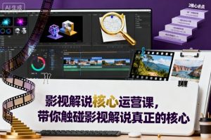 影视解说核心运营课,带你触碰影视解说真正的核心|淘骐网赚资源库