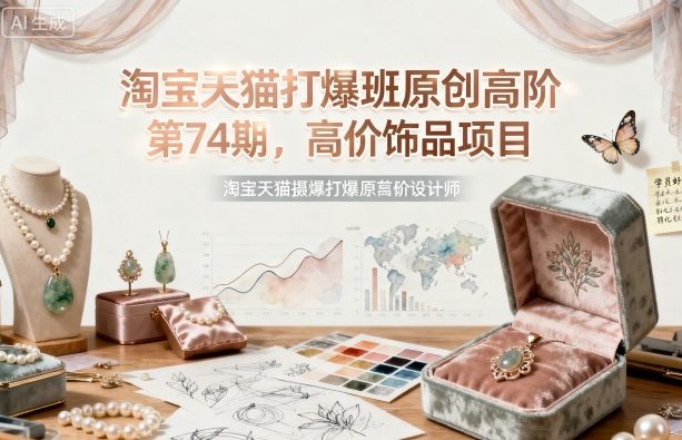 淘宝天猫打爆班原创高阶第74期,高价饰品项目|淘骐网赚资源库