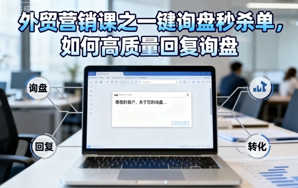 外贸营销课之一键询盘秒杀单,如何高质量回复询盘|淘骐网赚资源库