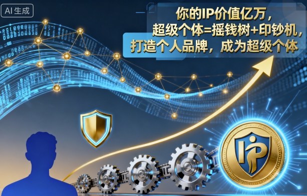 你的IP价值亿万,超级个体=摇钱树+印钞机,打造个人品牌,成为超级个体|淘骐网赚资源库