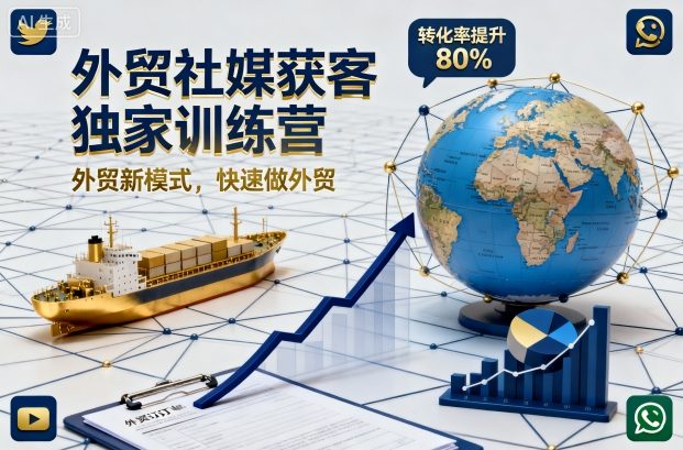 外贸社媒获客独家训练营,外贸新模式,快速做外贸|淘骐网赚资源库