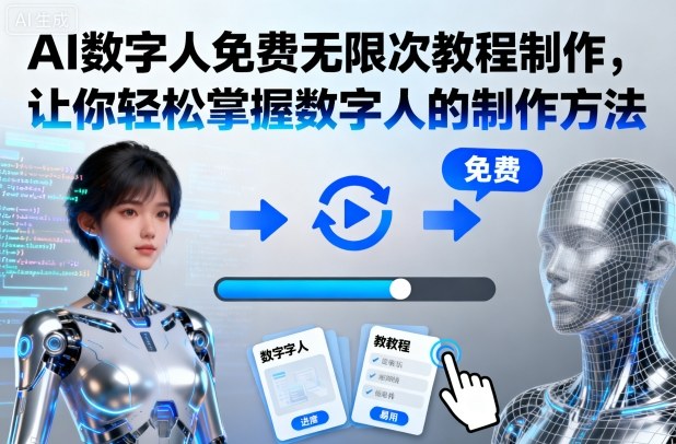 AI数字人免费无限次教程制作,让你轻松掌握数字人的制作方法|淘骐网赚资源库