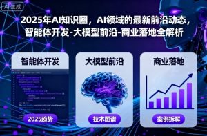 2025年AI知识圈,AI领域的最新前沿动态,智能体开发-大模型前沿-商业落地全解析|淘骐网赚资源库