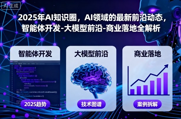 2025年AI知识圈,AI领域的最新前沿动态,智能体开发-大模型前沿-商业落地全解析|淘骐网赚资源库