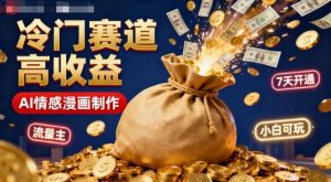 公众号冷门赛道，用AI做情感漫画，7天开通流量主，操作简单，小白可玩|淘骐网赚资源库
