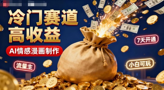 公众号冷门赛道,用AI做情感漫画,7天开通流量主,操作简单,小白可玩|淘骐网赚资源库